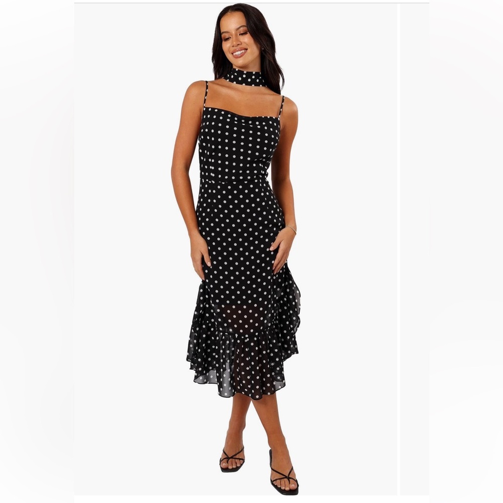Petal & Pup Francesca Dot Midi Dress and Scarf